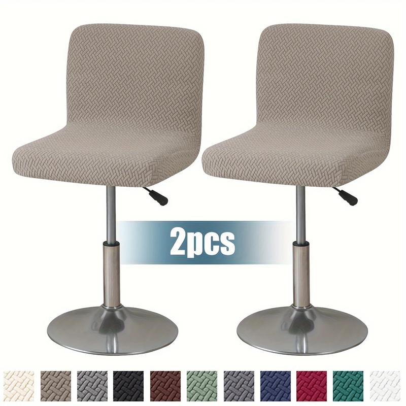 Solid Color Jacquard Bar Chair Covers Stretch Short Back Stool Seat Slipcovers Dining Small Size Chair Case Banquet Party