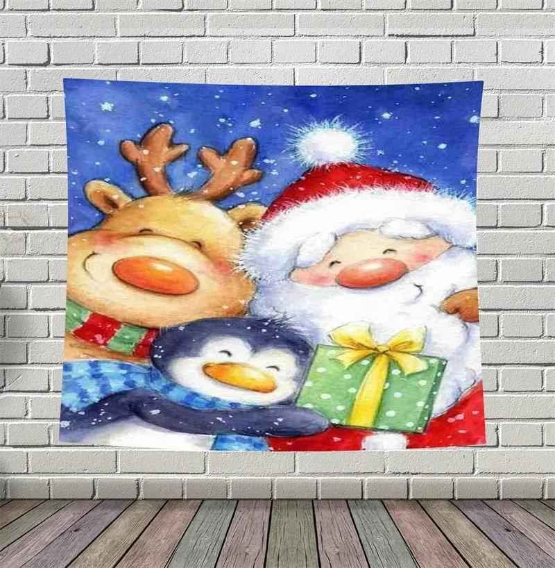 Рождественская тема Рождественский коттедж Гобелен Гостиная Диван Домашний декор — фото 4