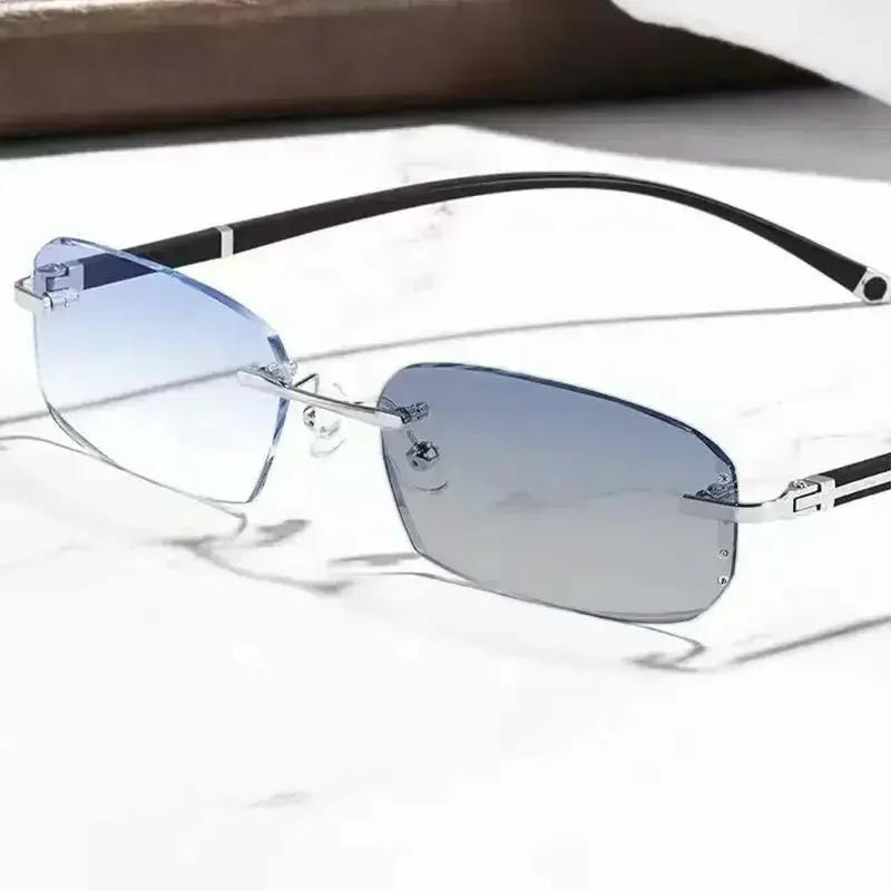 Men Women Photochromic Myopia Glasses Unisex Stylish Diamond Cut Near Sight Eyeglasses Luxury Anti-blue Light Eyewear 0-1.0-4.0