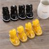 4pcs Dog Cotton Snow Boots for Puppies - Winter Plush Shoes for Teddy, Bichon, Pomeranian
