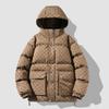 Winter down cotton clothes men's trendy brand solid color B-print men's and women's same style couple style thickened warm cotton clothes