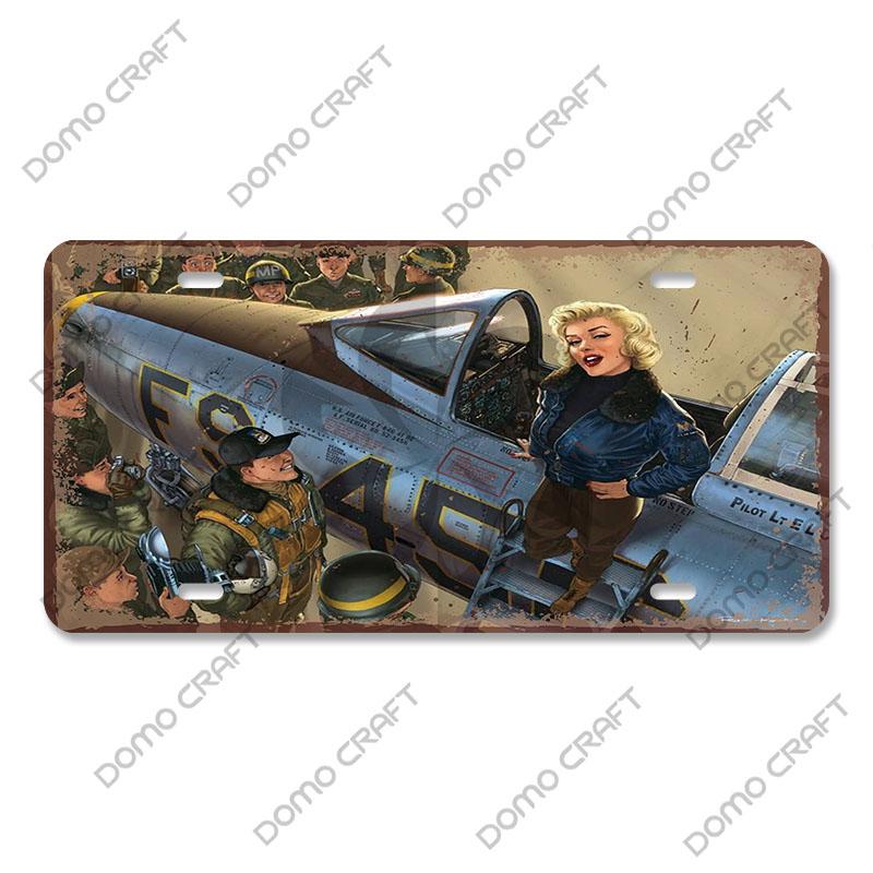 Pilot Poster Vintage Metal Plate Airplane Flight Attendant Metal Tin Sign Retro Wall Decor for Flying Club Home