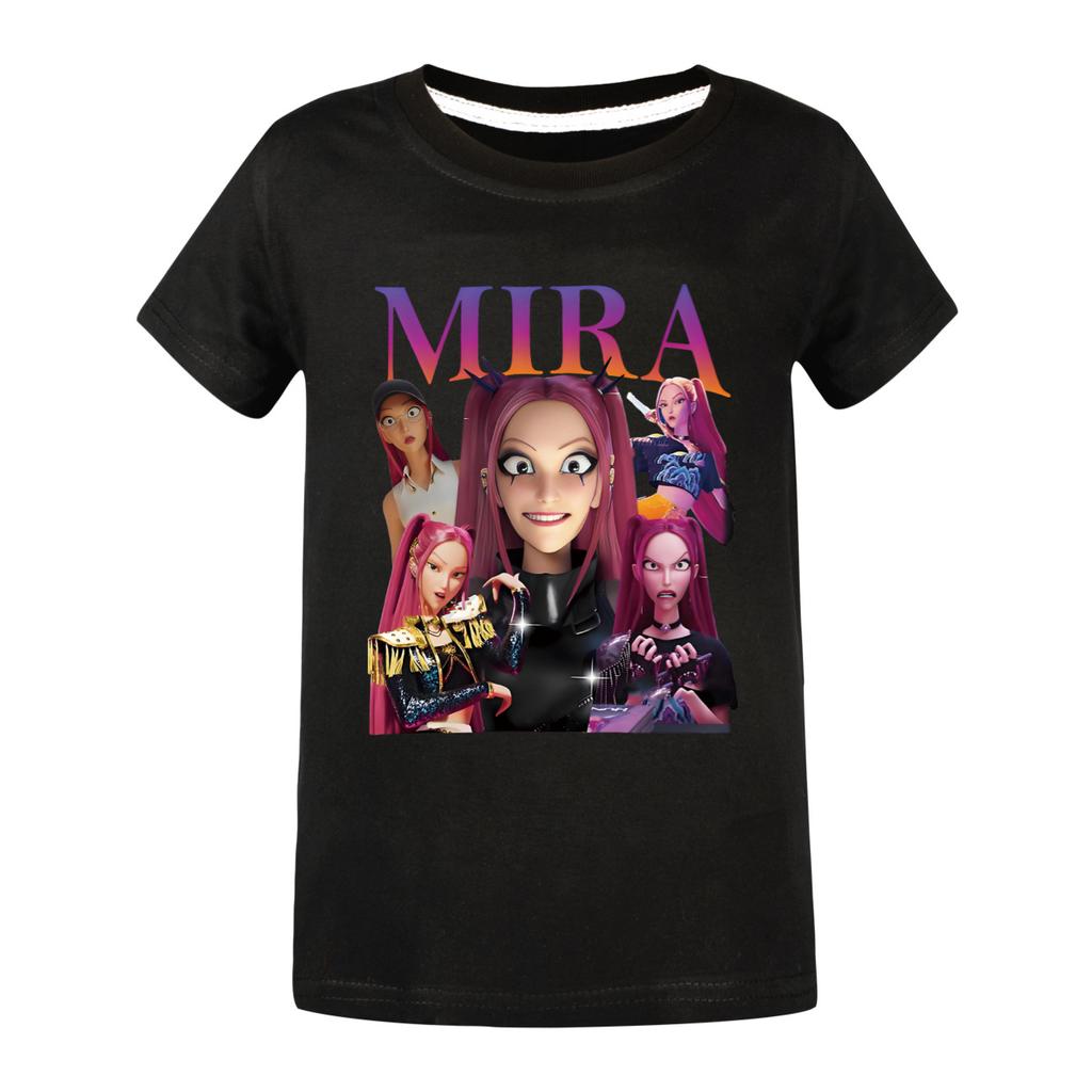 Movie Huntrix Kpop Demon Hunters T-Shirt Boys Girls Summer Crew Neck Short Sleeve Tees Fashion Kids T-shirt