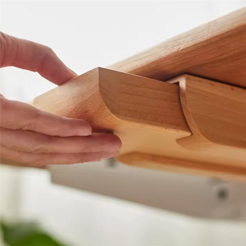 ABWR-Home Storage Stationery Container Saving Under Desk Drawer Wooden Storage Drawer Stationery Box Natural Decoration