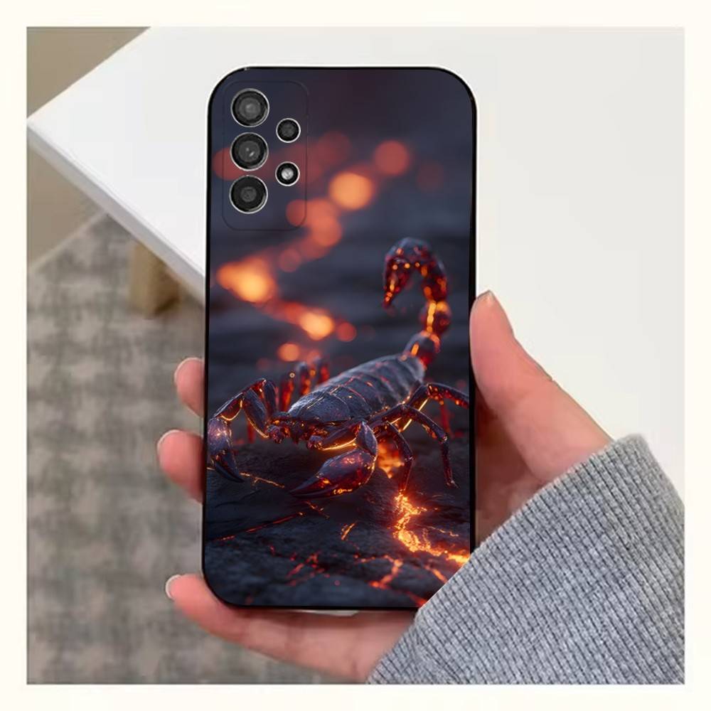 Cool Art Animal Scorpion Phone Case For Samsung S25,S24,S23,S22,S20,S21,S10,Ultra,Plus,Lite,FE,Soft Silicone Black Cover