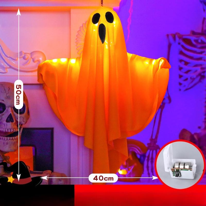 1PC Halloween Ghost LED White Ghost Hanging Light Ghosts HorrorProps for Halloween Party White Flying Ghosts Haunted House Decor