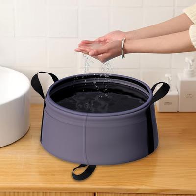 Folding Water Bucket Water Container For Beach 8.5L High Heat Resistant Folding Basin With Handle For Laundry Fishing Beach