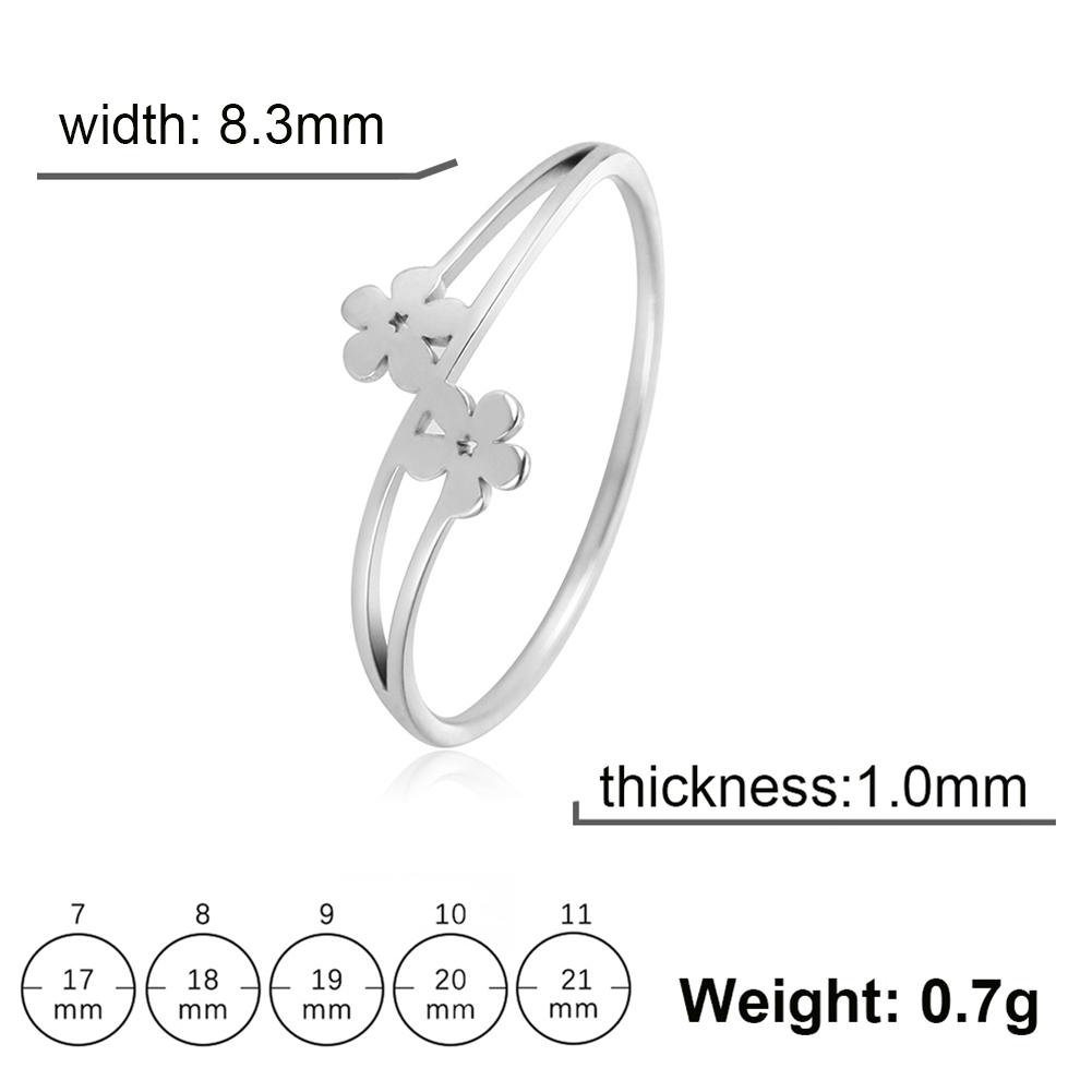 Stainless Steel Small Elegant Flower Ring Women Bohemian Finger Rings 2026 Fashion Wedding Band Jewelry Birthday Gift