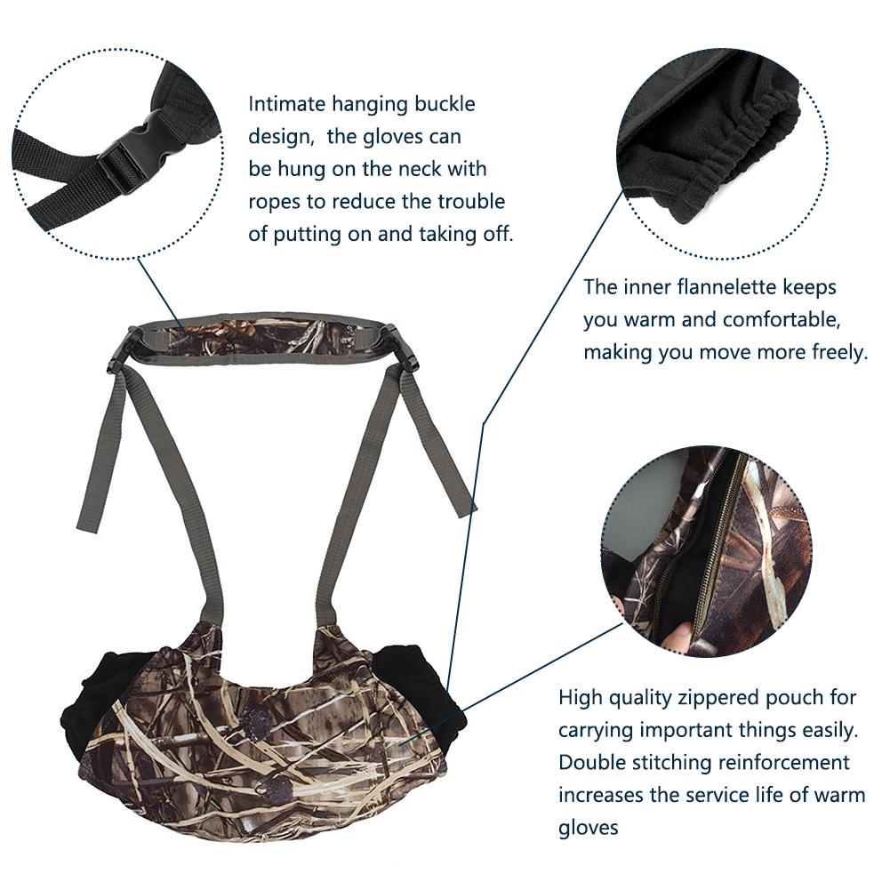 Hand Muff Outdoor Tactical Camouflage Thickened Hanging Neck Football Hand Warmer For Sports Mountain Climbing