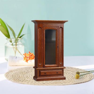 Miniatur Puppenhausmöbel Puppen Kleiderschrank Holz Kleiderschrank Dekorative Accessoires Mikro