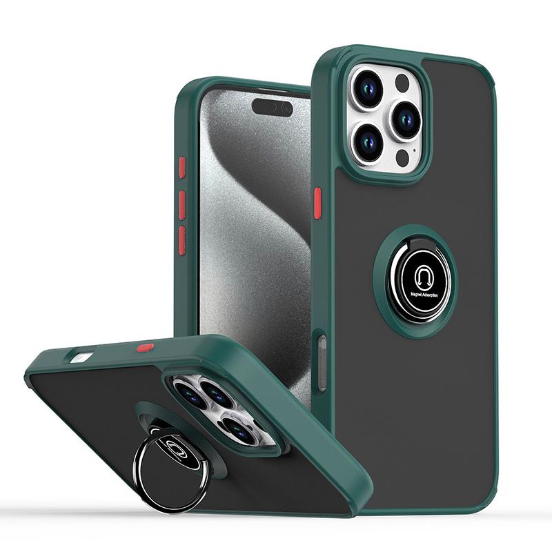 For iPhone 16 Pro Max Case Shockproof Armor Magnetic Ring Fold Rotate Holder Cover For iPhone 16 Plus 16Pro Max Matte Phone Case