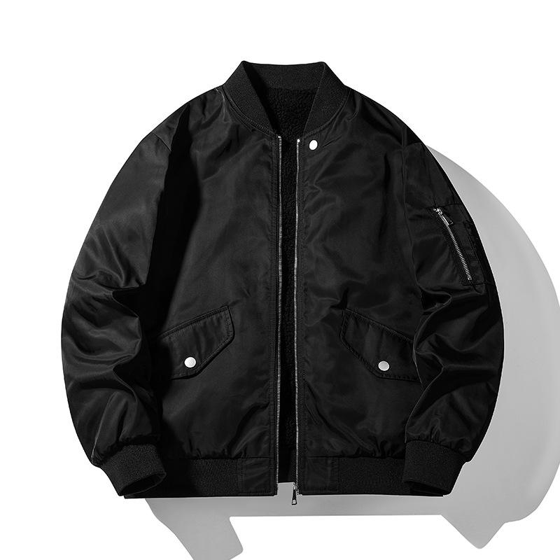 

Зимний новый двусторонний летный костюм куртка из шерпы плюс утолщенный бархат универсальное хлопковое пальто для молодежи 4XL