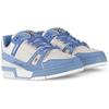 Trainer Cow Leather Low Top Skateboard Shoes Unisex Sea Blue 1AD6BI