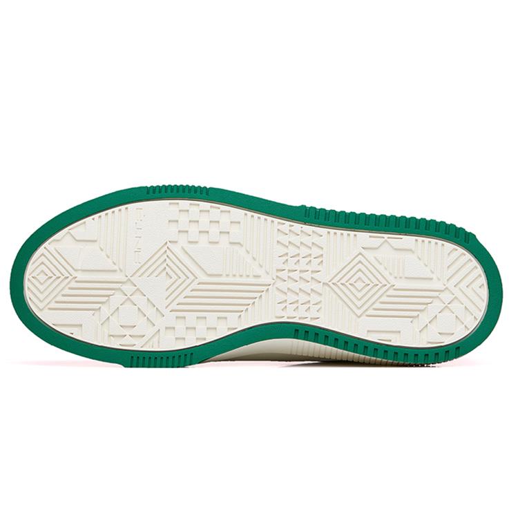 New Anta Anti Slip And Wear Resistant Lightweight Low Top Skateboard Shoes White Green 912228033-7