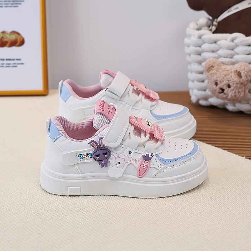 

New girls sports shoes for children in spring, leather soft-soled non-slip shoes for older children, boys shoes, children s footwear 37(Inner Length23.6cm рожевий