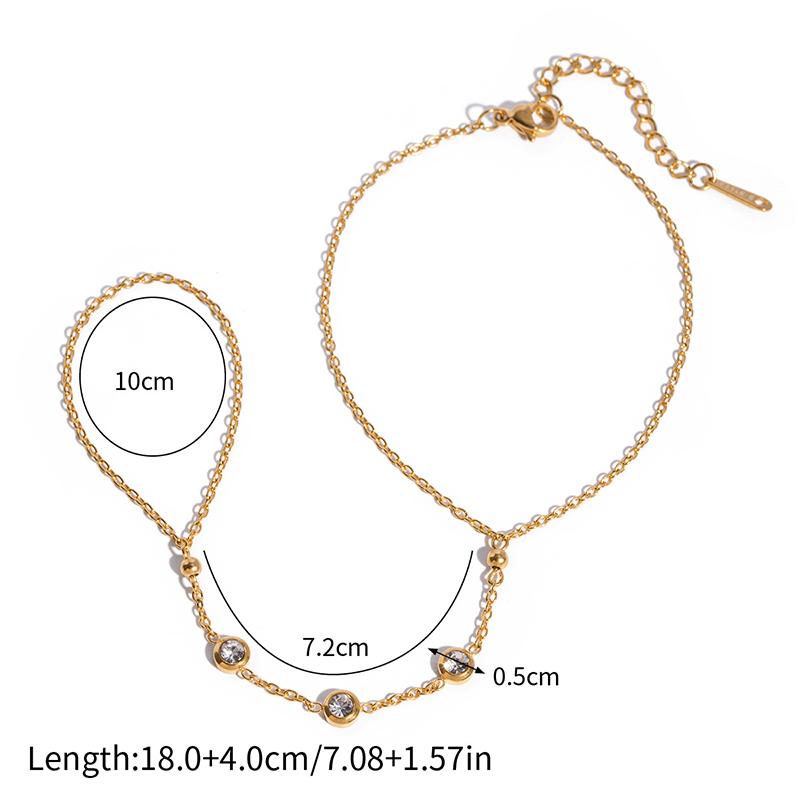 

Women S Vacation Style Colorful Natural Stone Finger Bracelet Stainless Steel Fine Jewelry as the picture