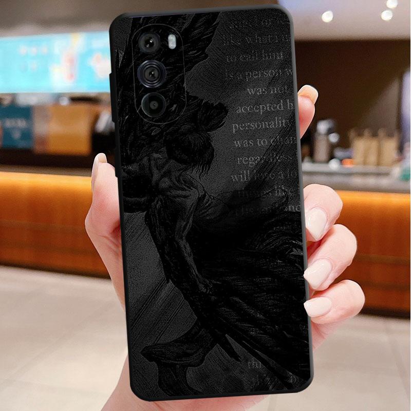 Phone Case For Motorola Edge 60 50 40 Pro 60 50 40 30 Ultra Neo Fusion Moto G Stylus G Black Angel Death demon