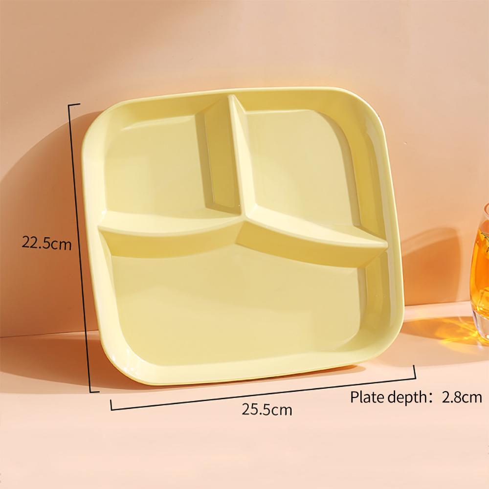 New Square Divided Dinner Plate Food Fat Reducing Plates Fruit Salad Serving Tray Kitchen Tableware Plastic Dinner Dishes Plates