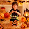 Halloween Candy Bags Pumpkin Tote Bags for Kids Kindergarten Trick or Treat Gift Bags with Handles Party Decorations