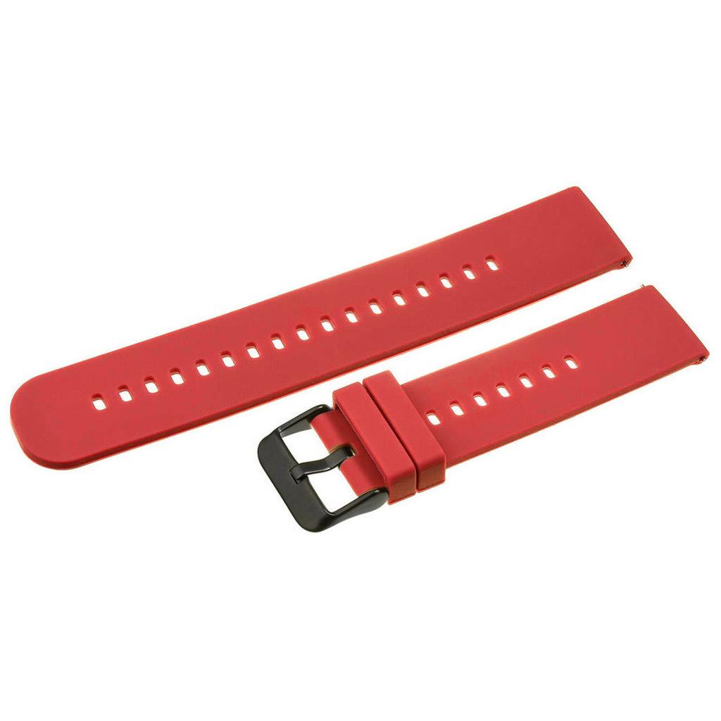 Rubber Watch Strap U27 - Red/Black - 22Mm