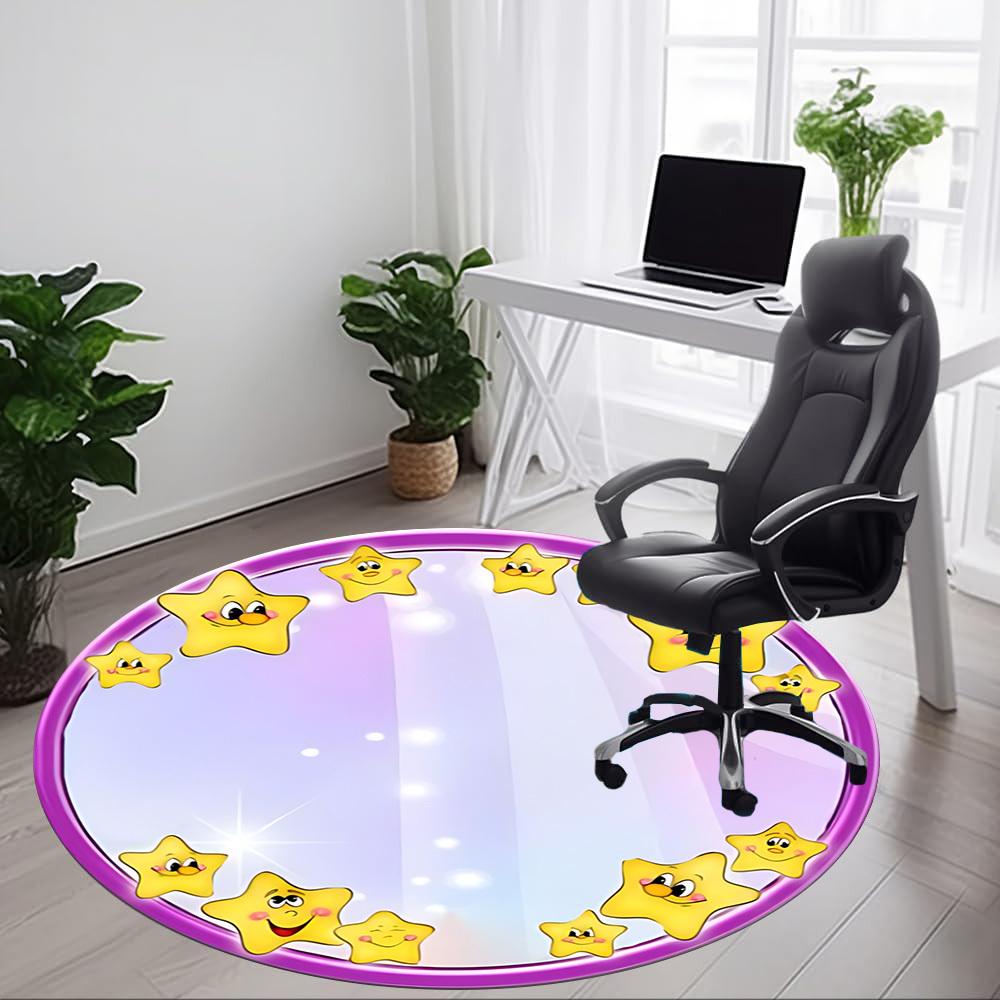 1pc Star Decor Chair Carpet for Office, Soft Comfortable Mat For Office, Living Room, Bedroom, Machine Washable Carpet yy251112163