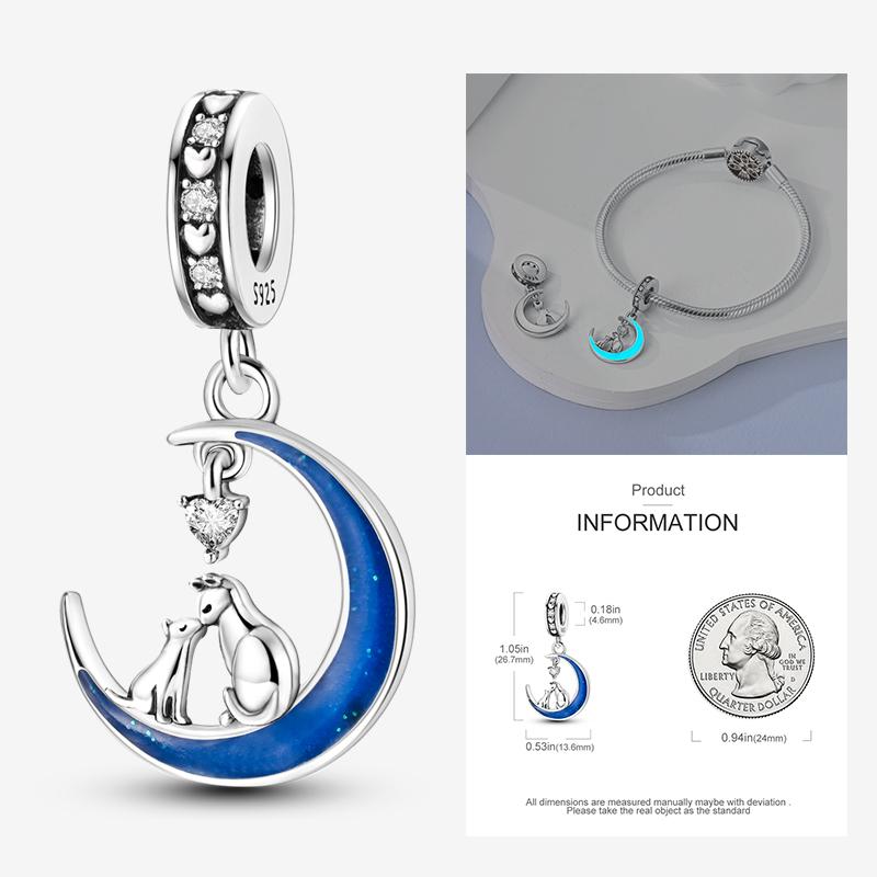 New In Star Moon Sun Series Charm Beads Fit Pandach Original Bracelet Women Copper Pendant Bead Jewelry Gift