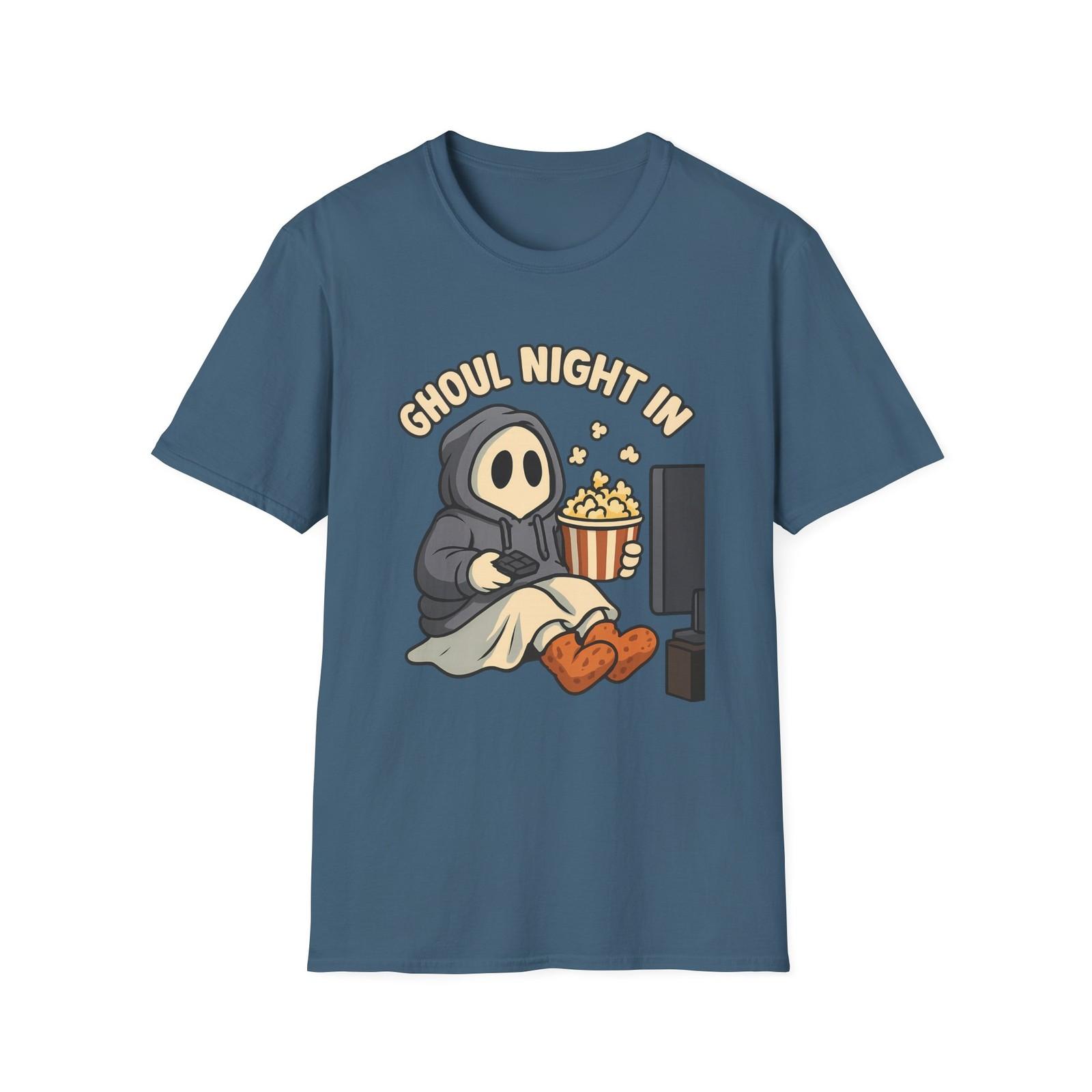 Unisex Softstyle T-Shirt Mens Womens Tees Top Ghoul Night In Funny Ghost Horror Movie Halloween 4XL