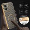 For Motorola Edge 40 5G/Edge (2023) 5G Phone Case Carbon Fiber Textured Electroplated TPU Back Cover