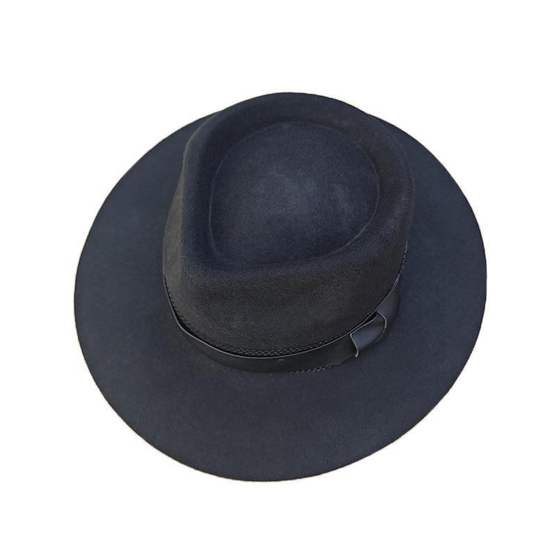 Manufacturer Ribbon Decorative Wool Top Hat Fashion Pure Wool Top Hat