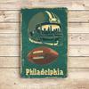 Philadelphia Football Metal Tin Sign Vintage Aluminium Wall Art Multipurpose Iron Hanging Decor for Sports Fans Bedroo