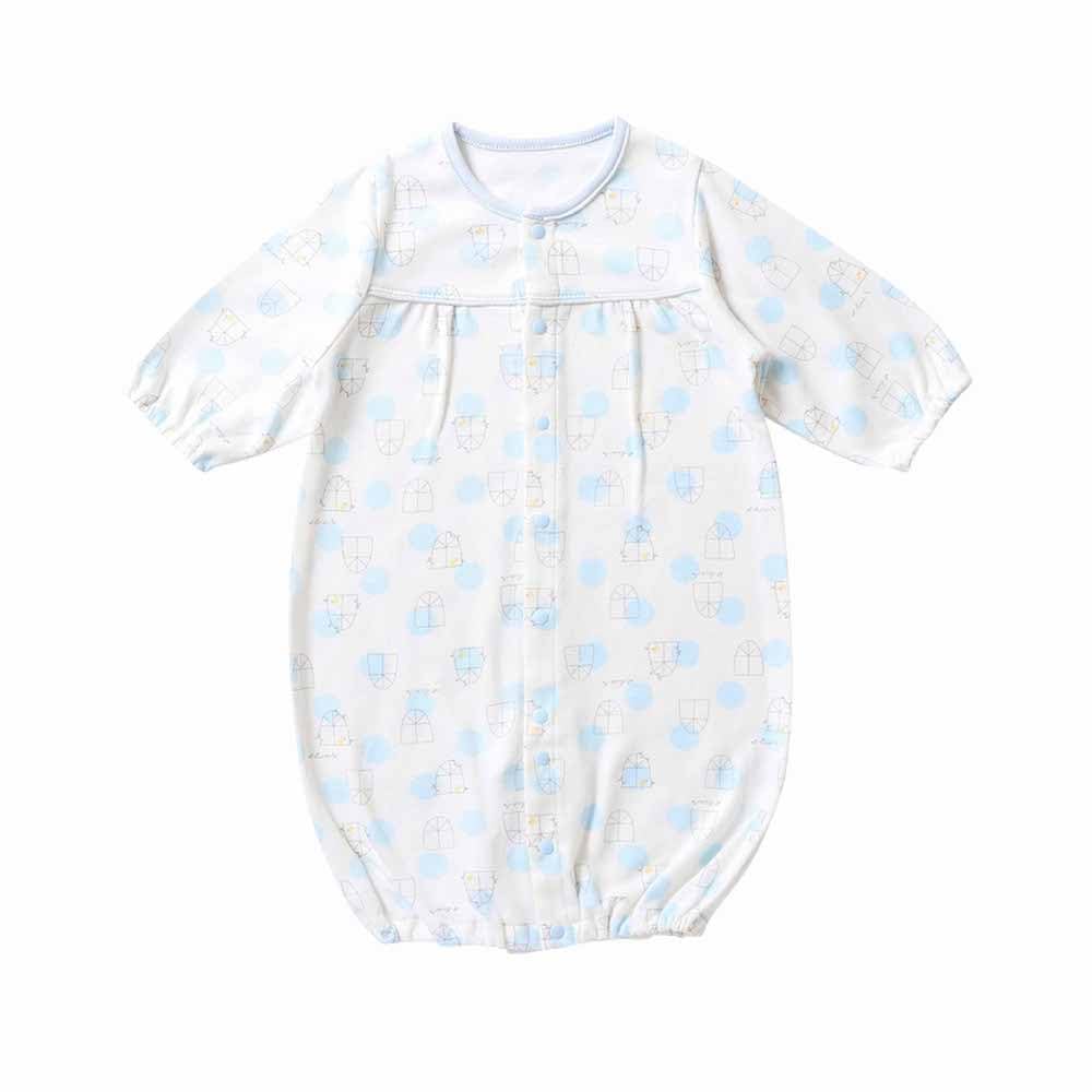 

de Made in Japan Smooth Birdcage All Warm Snap Newborn Baby Clothes Cotton Winter Material Cute Boys Girls Rompers [Cream Coco] Two-Way [Crotch синий