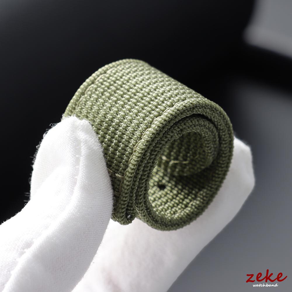 20mm 22mm Ribbed Nylon Watch Band Quick Release Army Green Nylon Strap Woven Canvas Fabric Band for Men Military Sports Bracelet