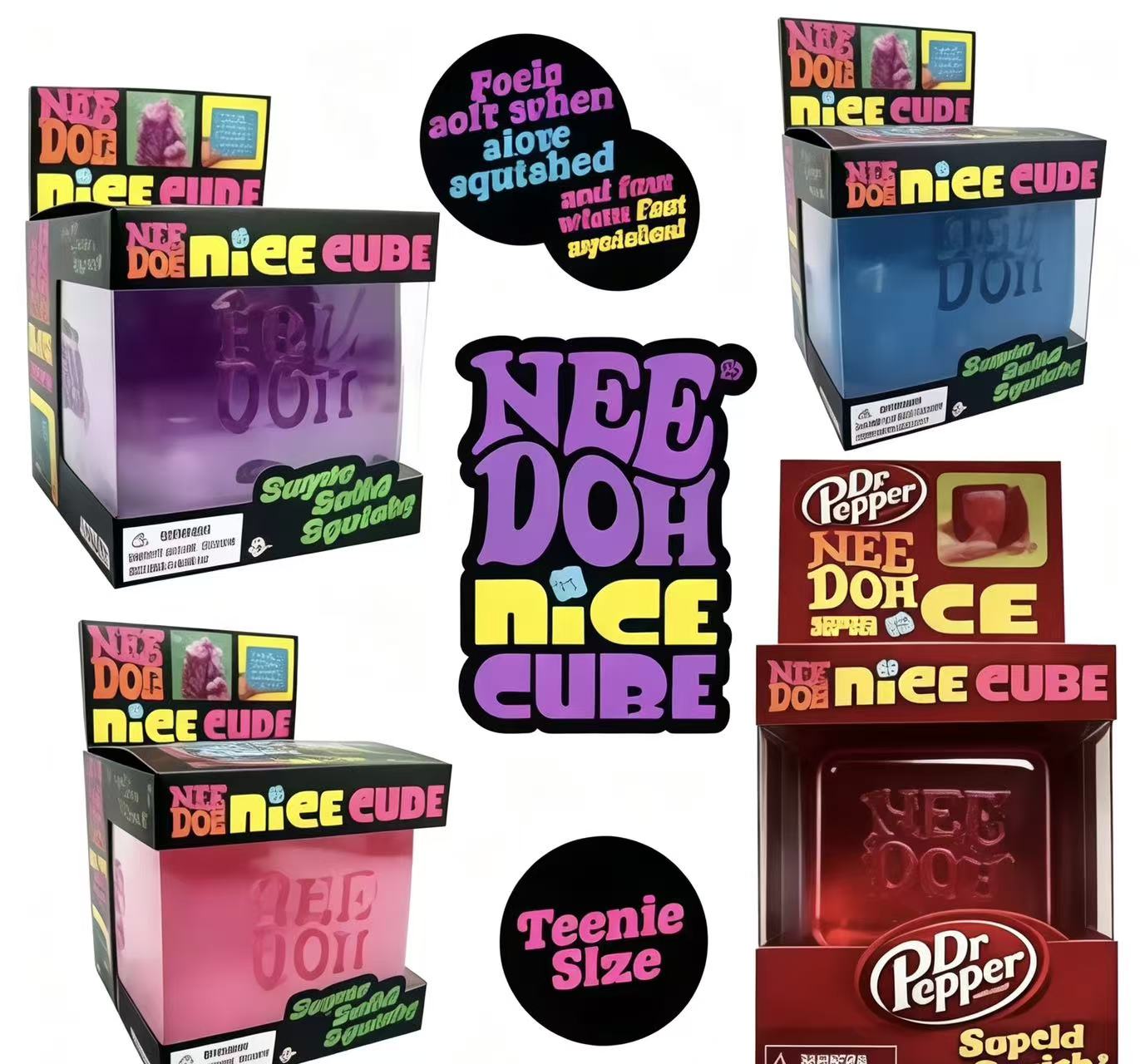Schylling Needoh Nice Cube Sensorische Fidget Cube Stressverlichting Squishy Kubus Anti-Angst Knijp Object Voor Focus ADHD Populatie