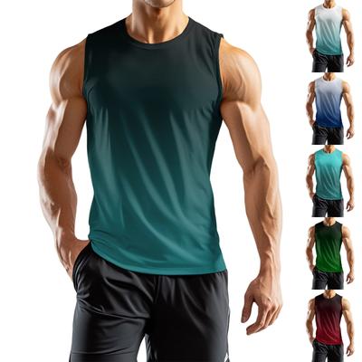 Men's Gradient Printed Sports Casual Sleeveless Vest