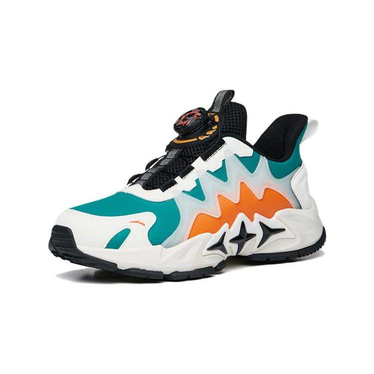 Anta Honghu 2.0 Non-Slip Wear-Resistant Sports Casual Shoes Kids Sneakers White Green 312238878N-1