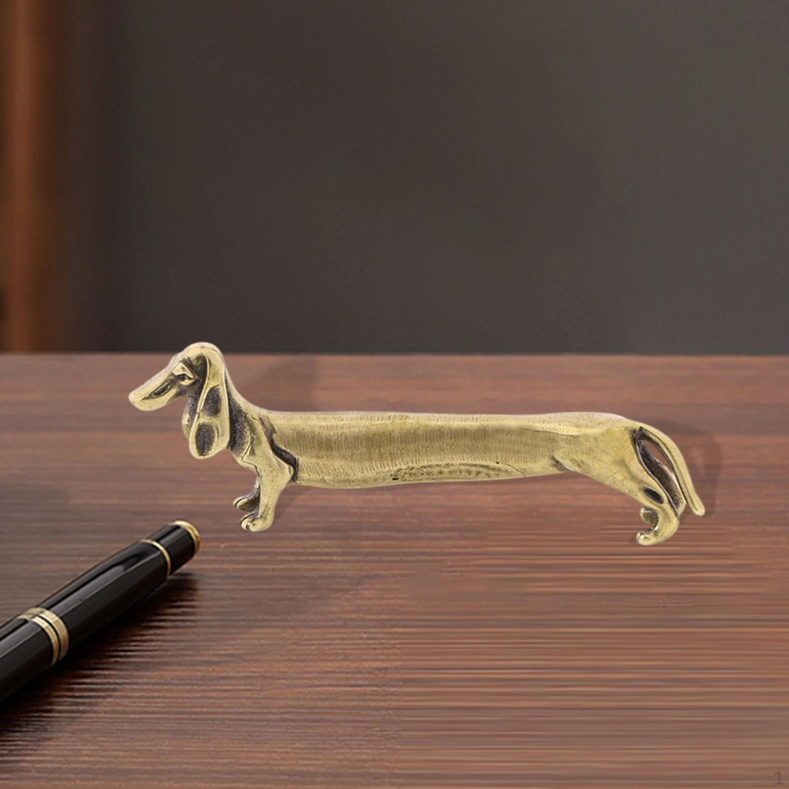

Dachshund Figurine Creative Antique Crafts Compact Collection Tabletop Ornament Miniature Dog Statue