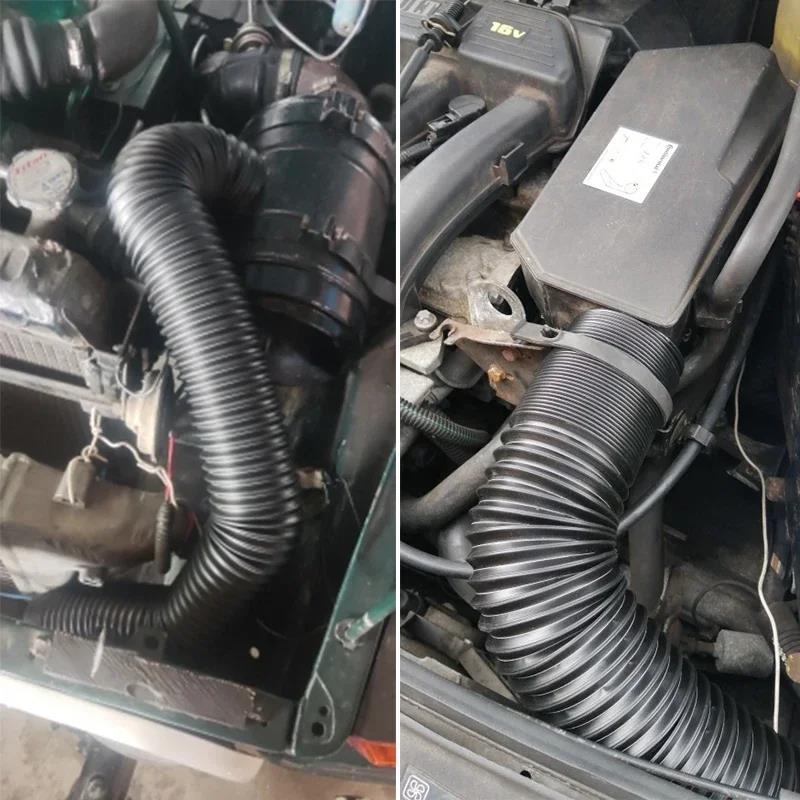 1Pc Steel Wire Reinforced Telescopic Air Intake Hose 51/63/76mm for Car Engine Air Filter Intake Pipe Modification Mass Air Flow 3