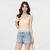 Yellow Fake Two-piece Short Vest Suspender Women's Summer Wear Slim and Thin Dopamine Sweet Top