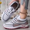 Damen Leichte und Atmungsaktive Weiße Sportschuhe - Bequeme Low-Cut Schnürschuhe für Freizeitspaziergänge, Outdoor-Reiseschuhe