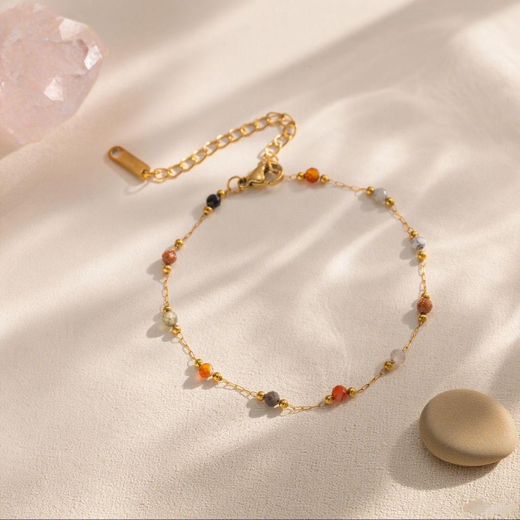 Elegant 18K Gold Titanium Steel Bracelets: European & American Fashion, Non-fading, Women's Versatile Personality Hand Jewelry