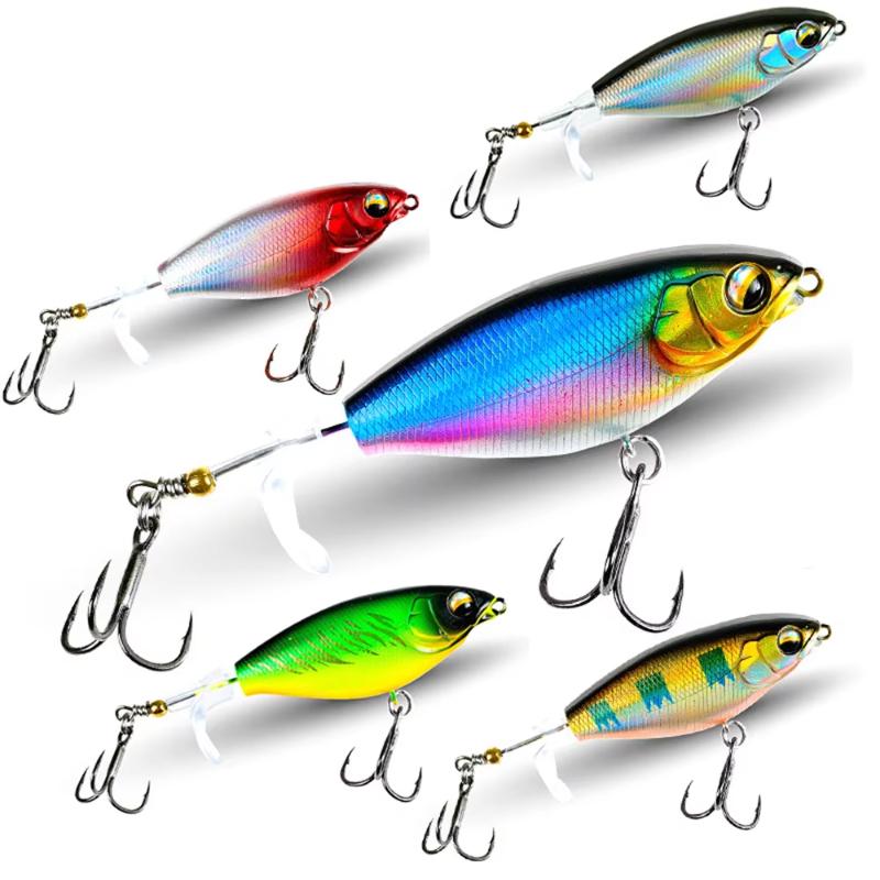5 Pcs Lua Bait Fake Baits Floating Tractors Surface Ties Frying Pencil Propellers Freshwater Fishing Warble Bass Blackfish Lure