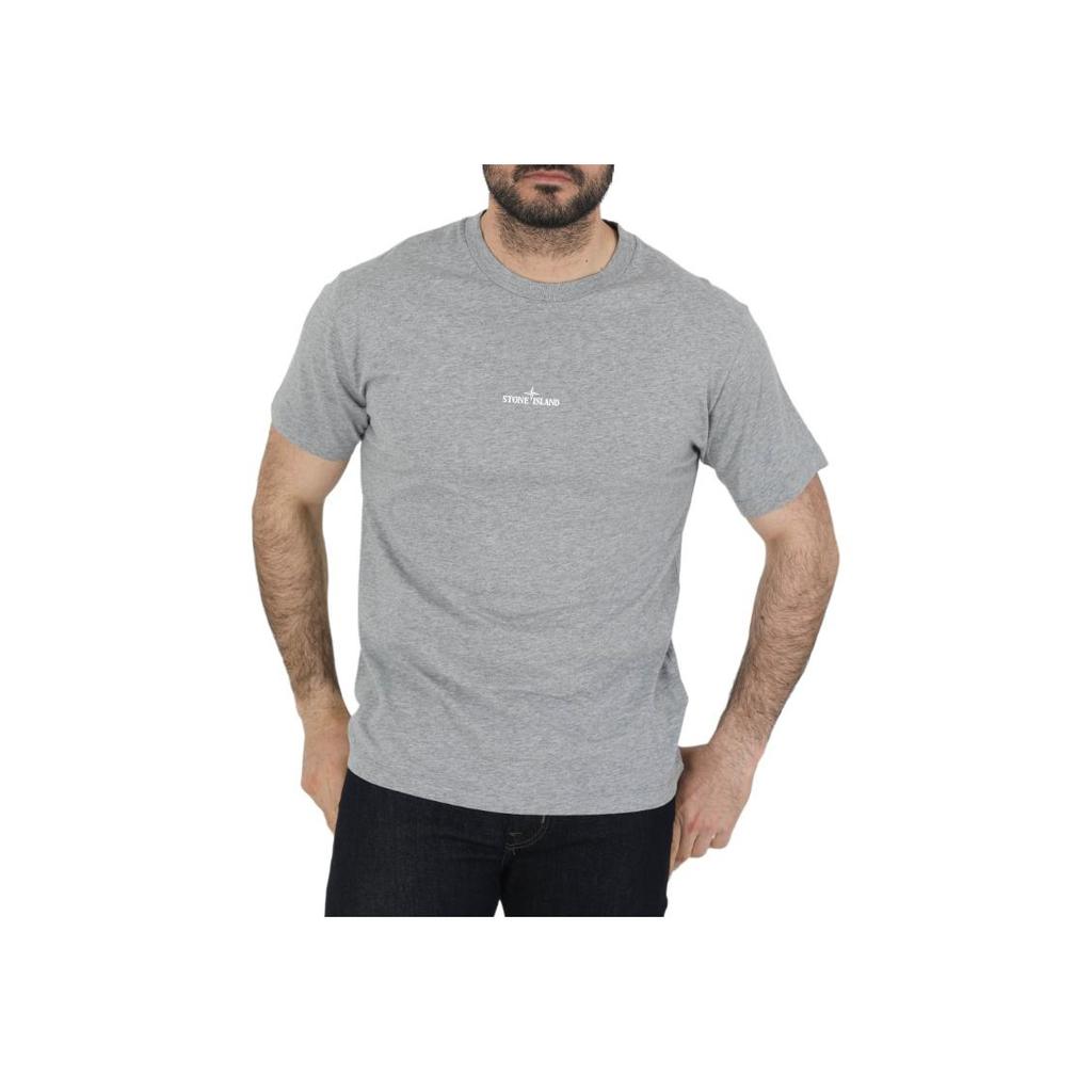 Stone Island Ss22 Solid Color Logo Letter Print Cotton Short Sleeve T-Shirt Men tops Gray 76152NS94-V0M64