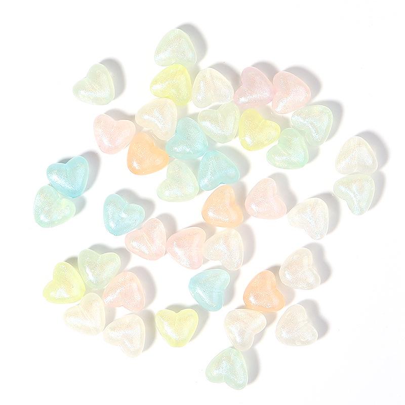 Acrylic Translucent Candy Color Heart & Star Beads, 100 Pieces/Pack, DIY Bracelets Small Pendants.