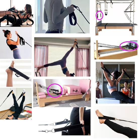 Yoga-Schlaufenbänder 1 Paar Solide D-Ringe Stark Genähte Griffe Strapazierfähiges Gurtband Pilates Doppeltes Fitnessgerät
