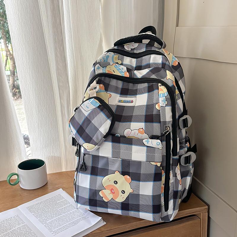 Children's Schoolbag Women's Cartoon Printed Large Capacity Backpack with Coin Purse