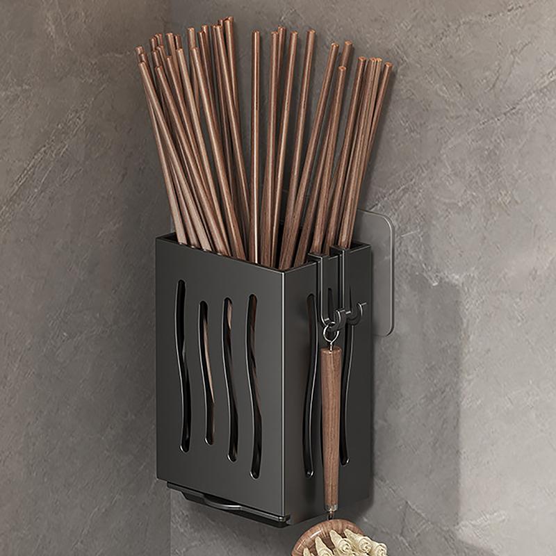 1-Piece Kitchen Utensil Rack-Multifunctional Draining Chopstick Holder,Wall-Mounted Or Freestanding Cutlery Storage Box, Plastic