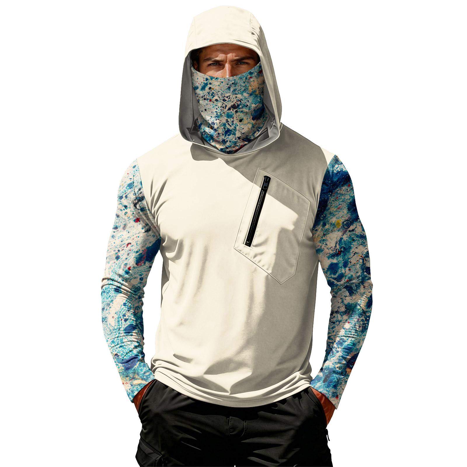 

Men s Casual Hooded Long Sleeve Sunscreen Top L