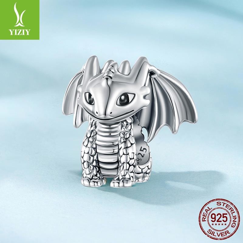 S925 Sterling Silver Exquisite Three-Dimensional Dragon Beads, Fun And Cute Texture Diy Bead Jewelry Accessories
