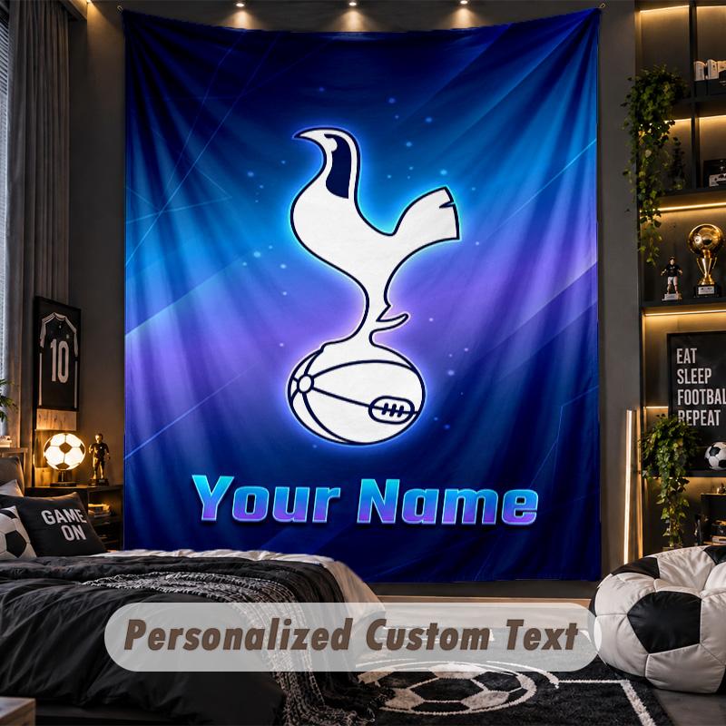 TapestryTottenham Hotspur FC Custom Name Text Personalized Wall Hanging Tapestry Home Wall Decor