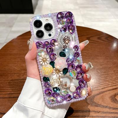 Geeignet für IPhone16promax Handyhülle Apple 15pro Voll Diamant Spinnenblume 16 Luxus Strass Handyhülle
